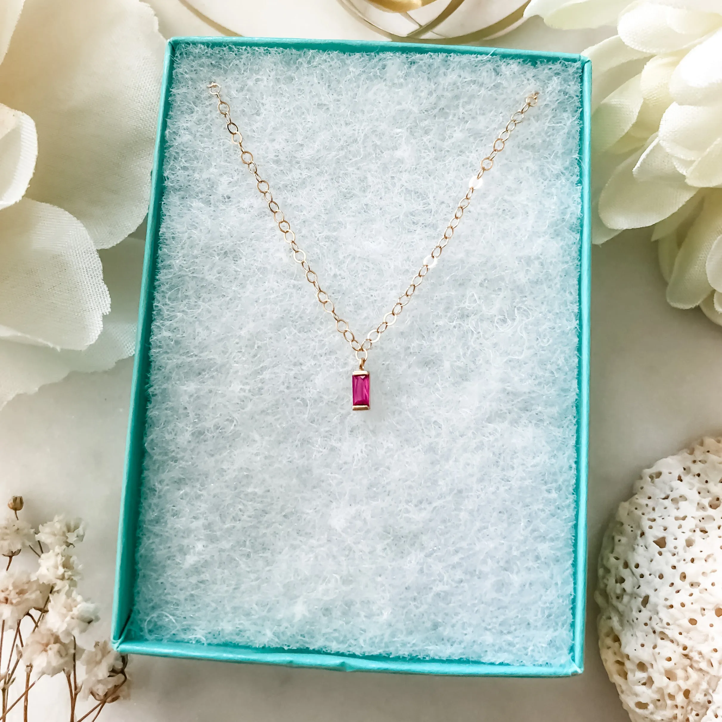 Minimalist Ruby Necklace