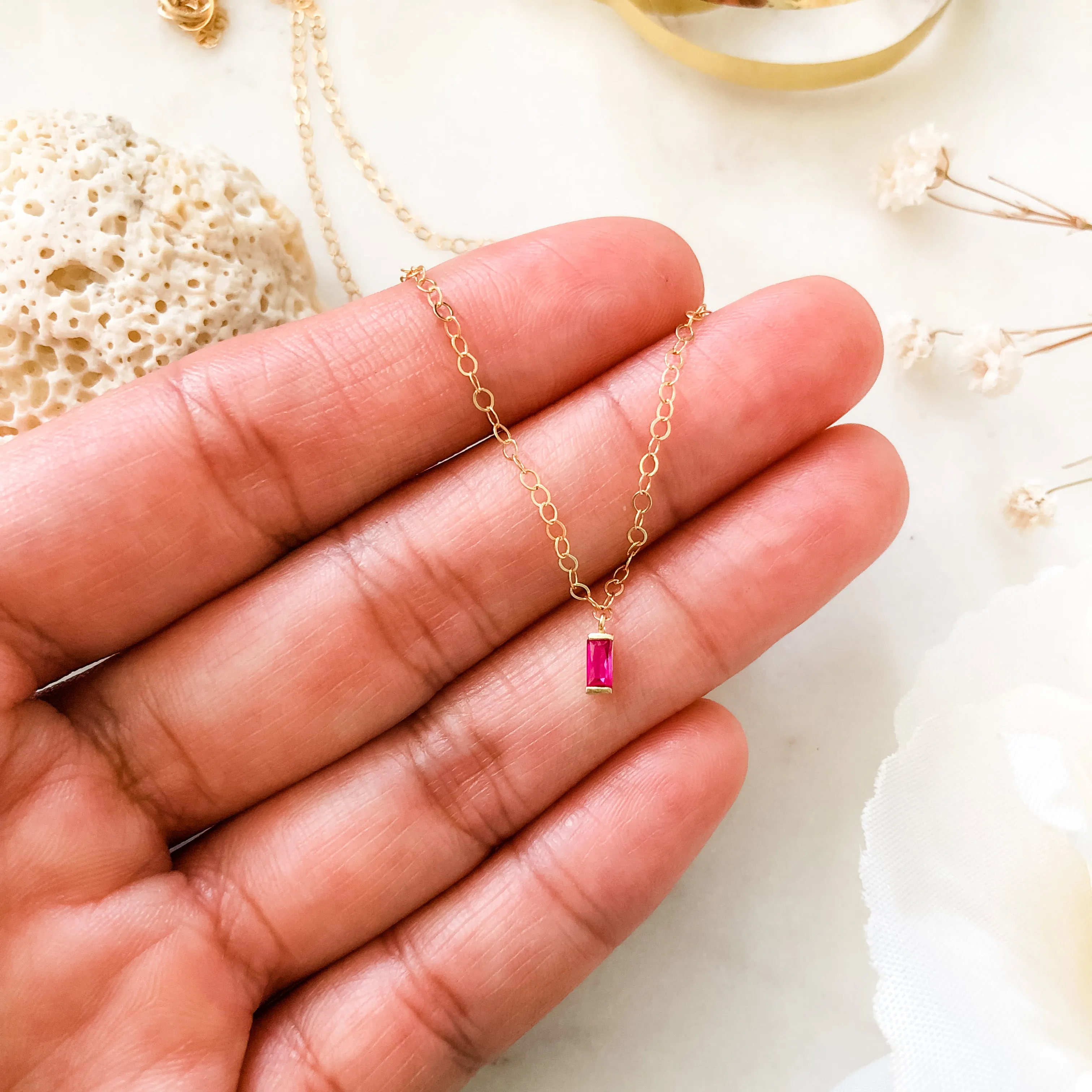 Minimalist Ruby Necklace
