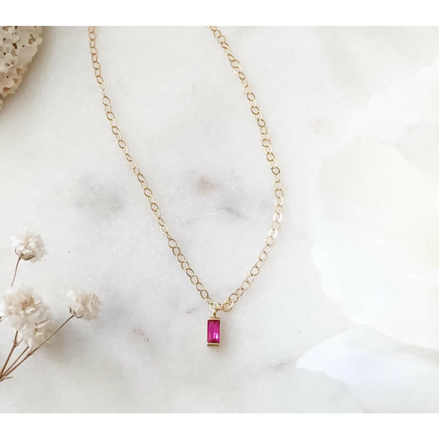 Minimalist Ruby Necklace