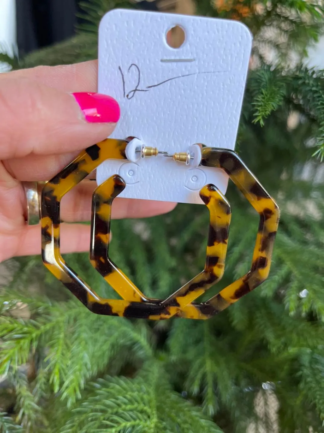 Octagon Hoop Earrings Lightweight