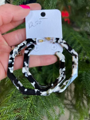 Octagon Hoop Earrings Lightweight