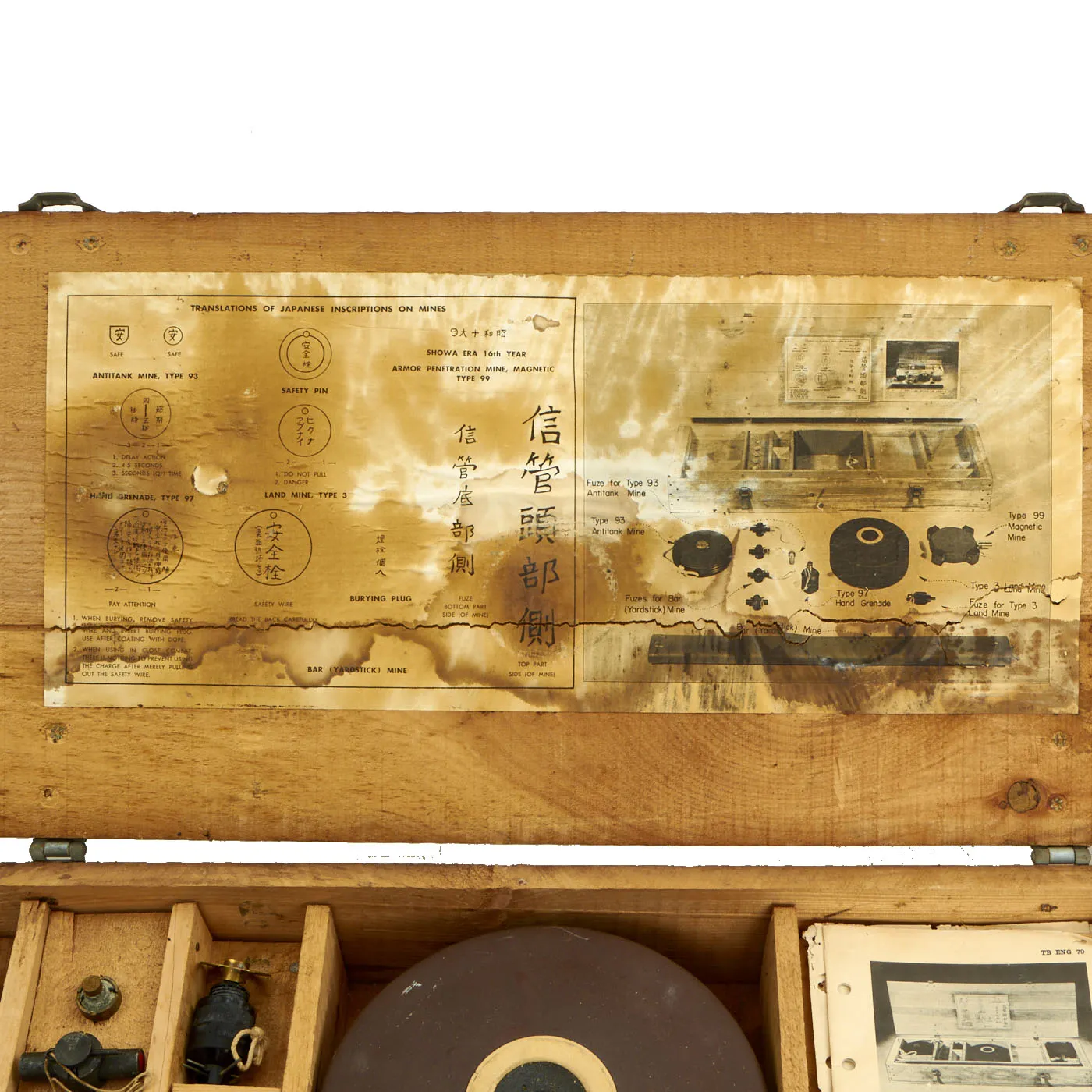 Original U.S. WWII Japanese Mine Training Aid Set No.2 in Crate