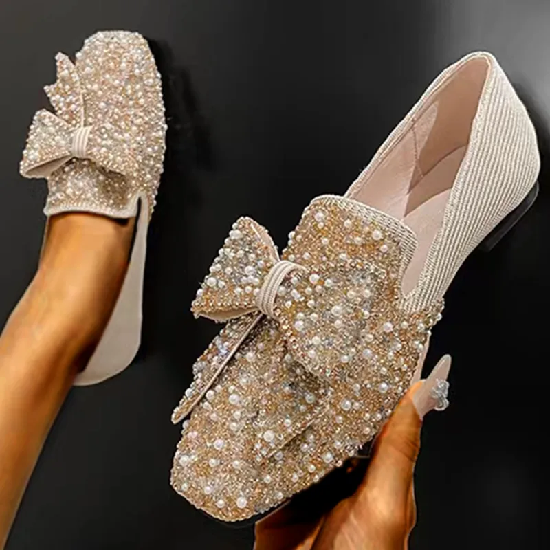 Owlkay Beautiful Sparkling Rhinestone Shoes