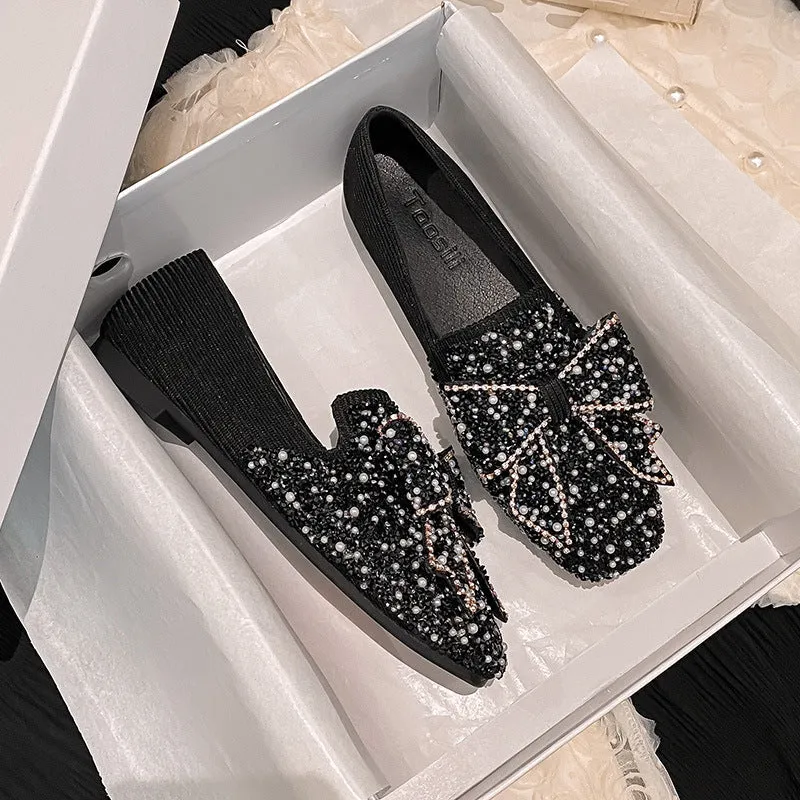 Owlkay Beautiful Sparkling Rhinestone Shoes