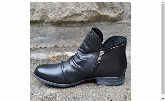 Owlkay Winter Round-toe Chunky Heel Short Boots