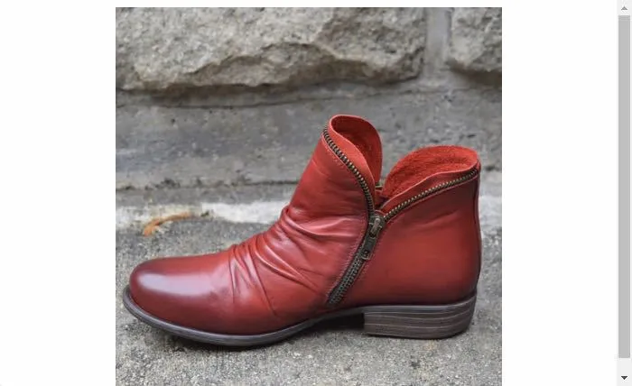 Owlkay Winter Round-toe Chunky Heel Short Boots