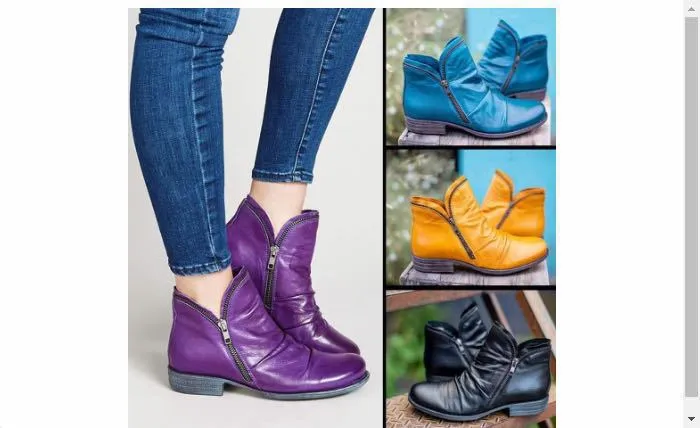 Owlkay Winter Round-toe Chunky Heel Short Boots