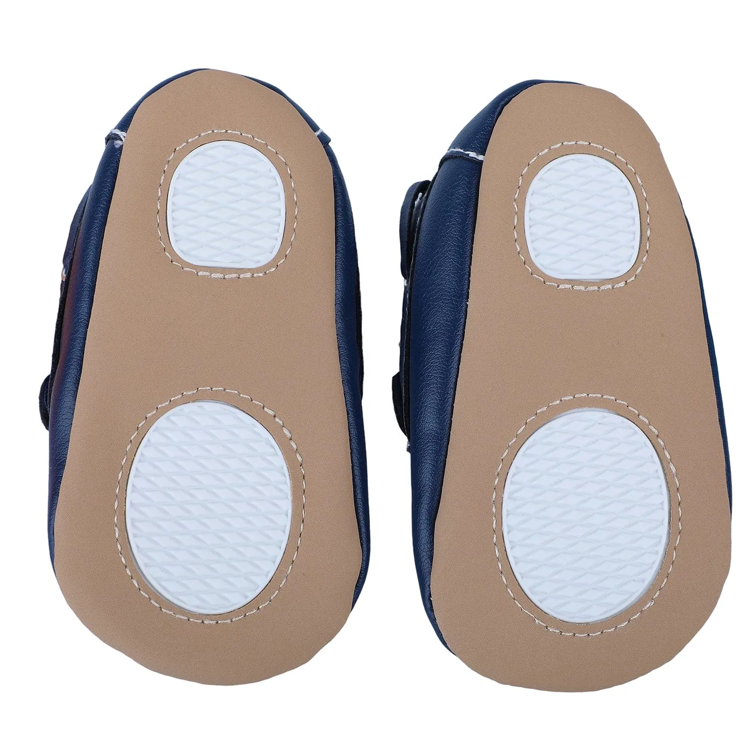 Solid Hookloop Stylish Leather Velcro Shoes - Navy Blue