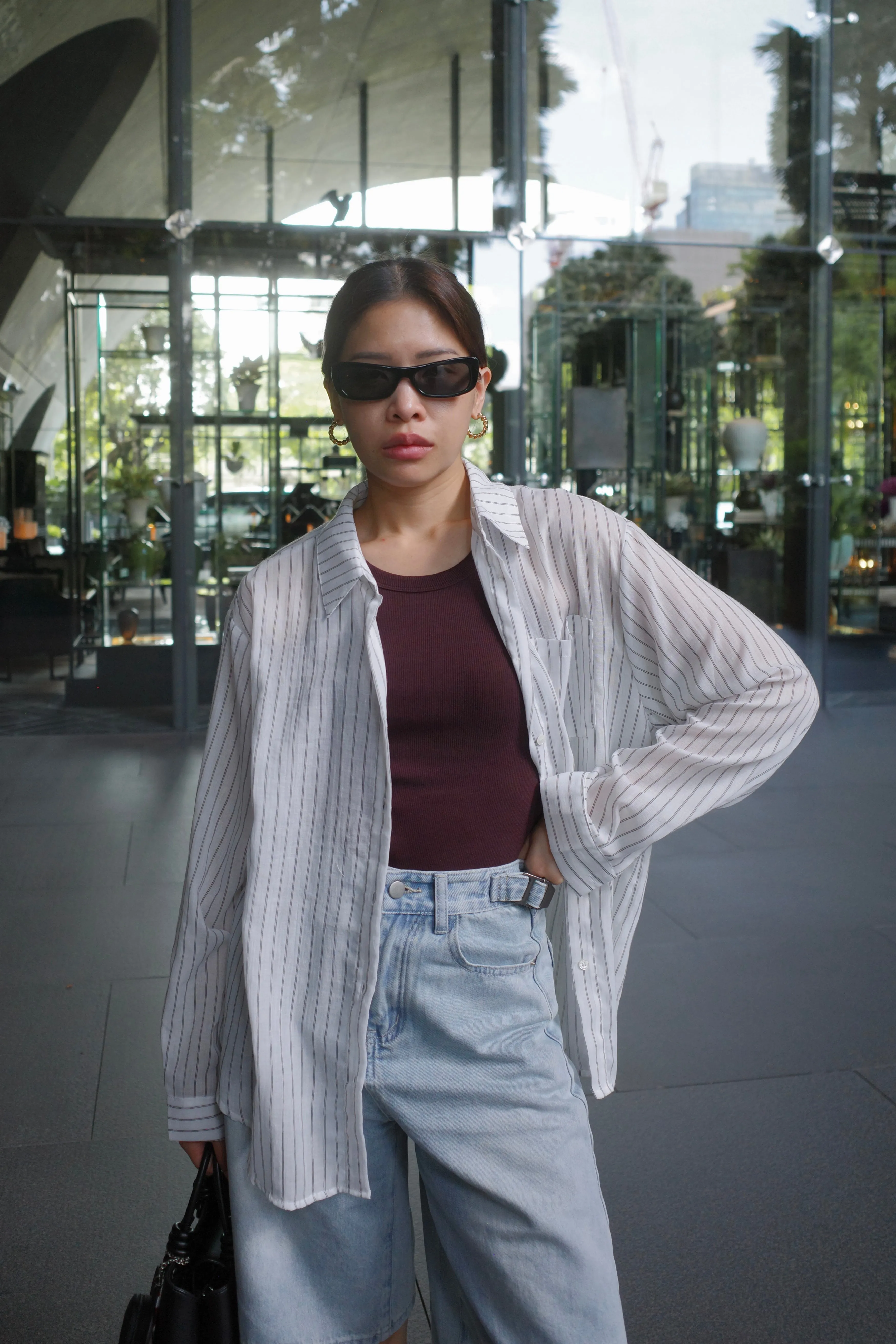stripe lightweight linen shirt
