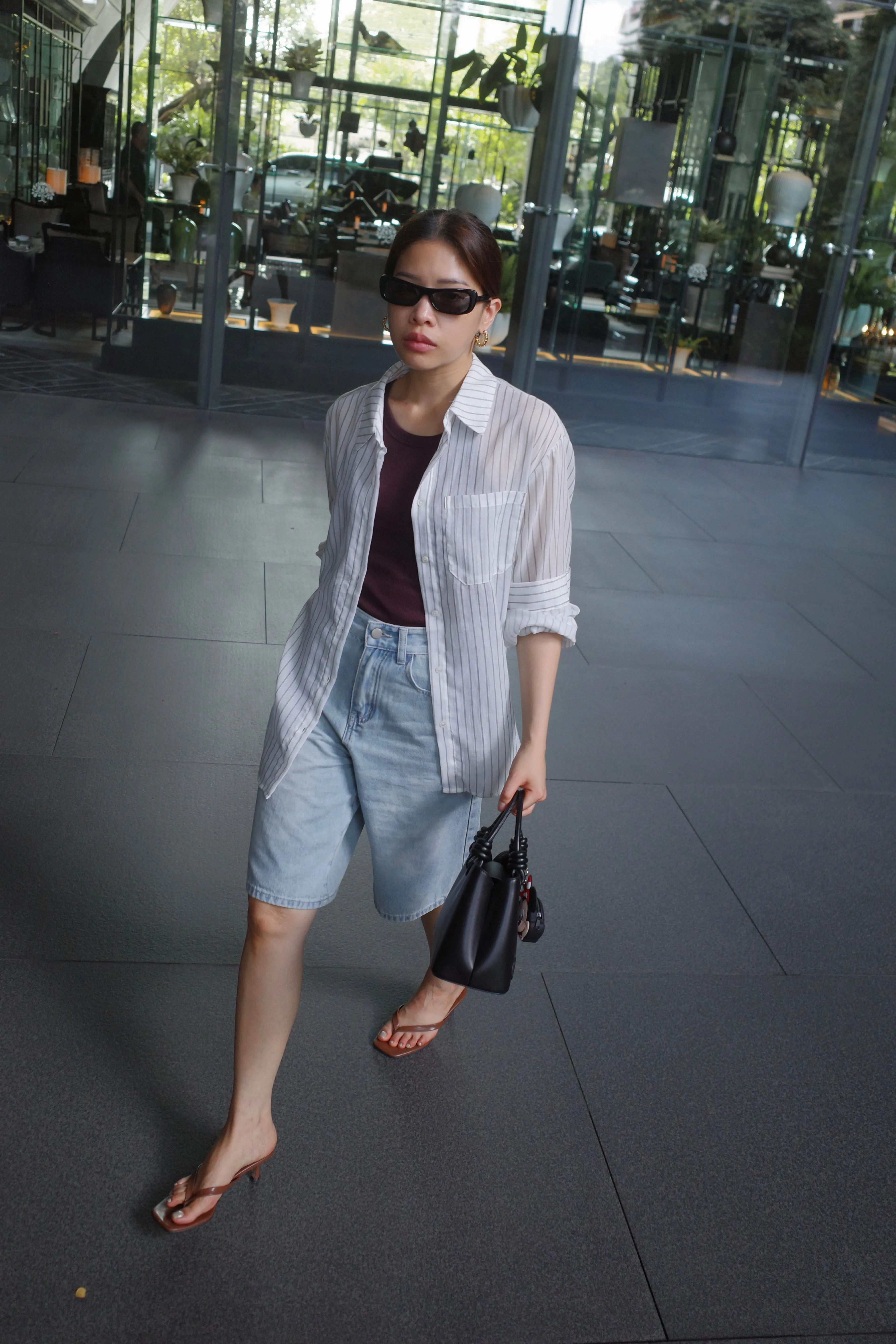 stripe lightweight linen shirt