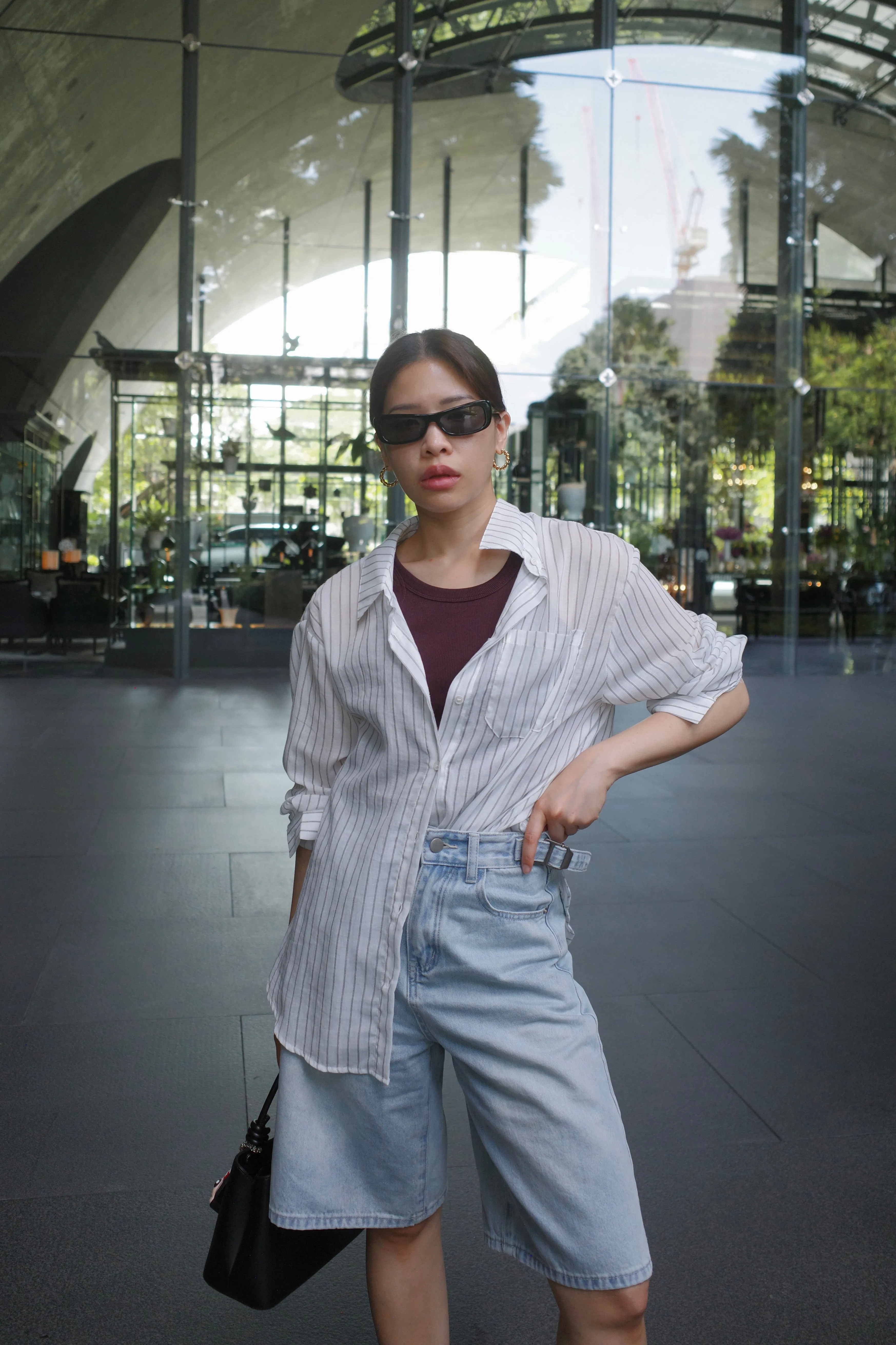 stripe lightweight linen shirt
