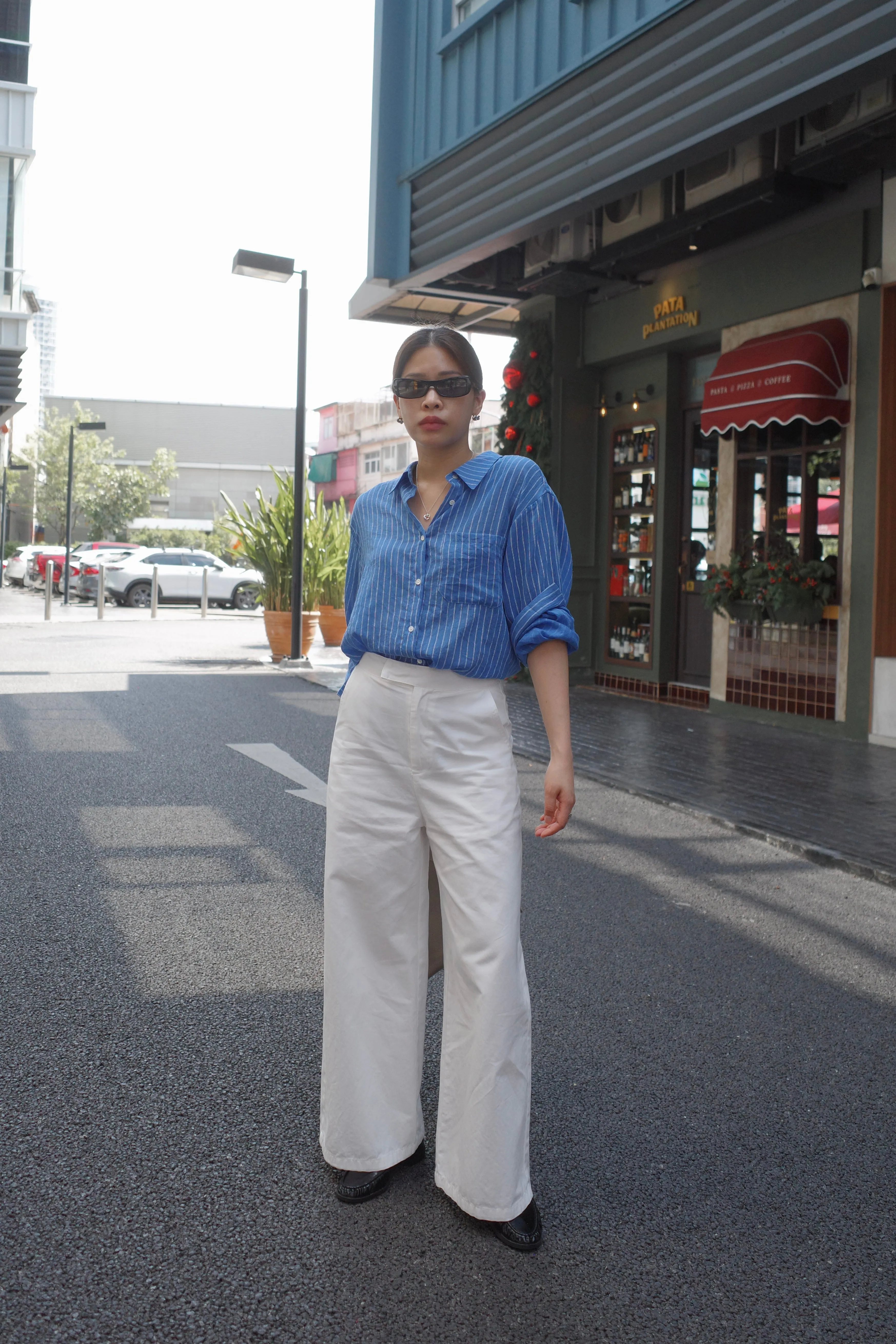 stripe lightweight linen shirt