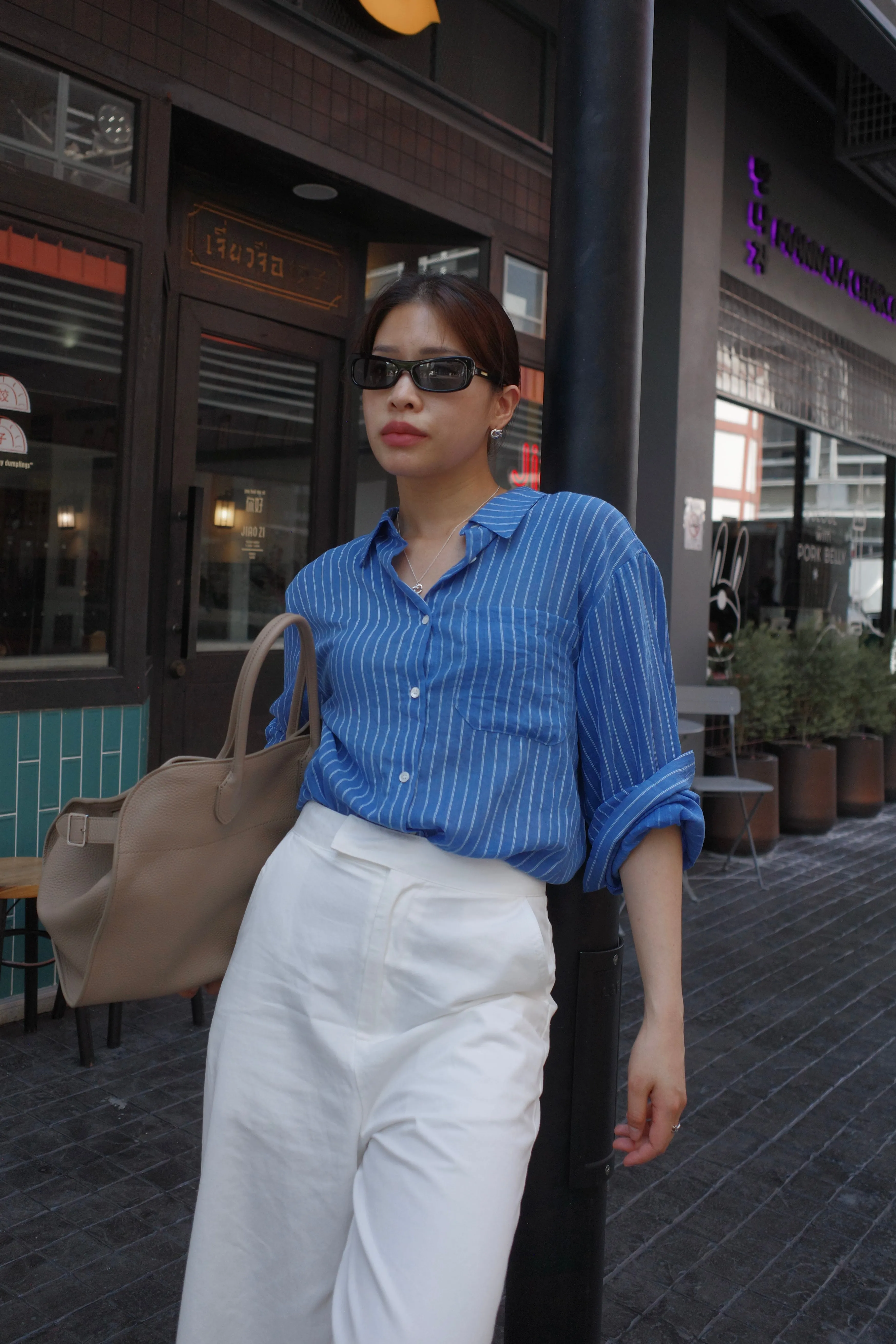 stripe lightweight linen shirt