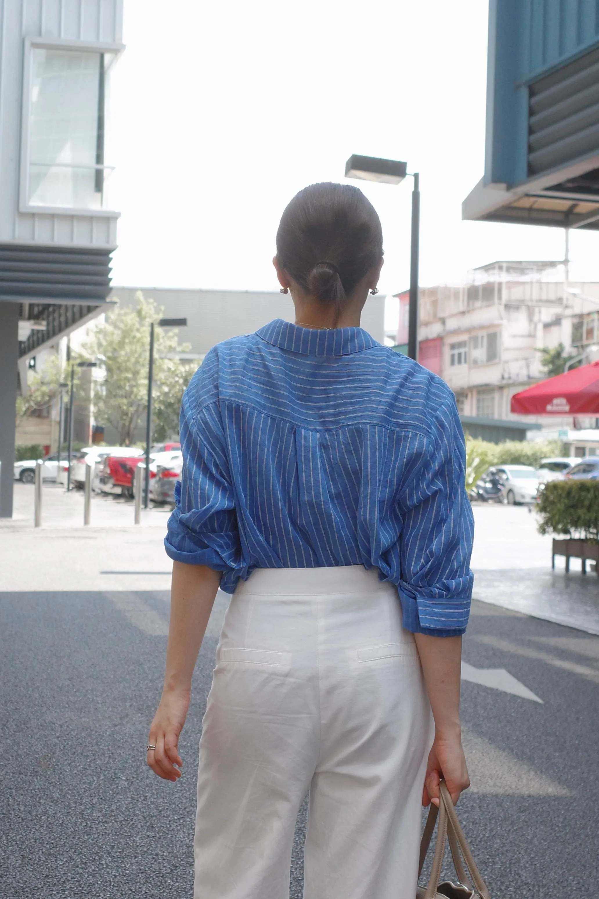 stripe lightweight linen shirt