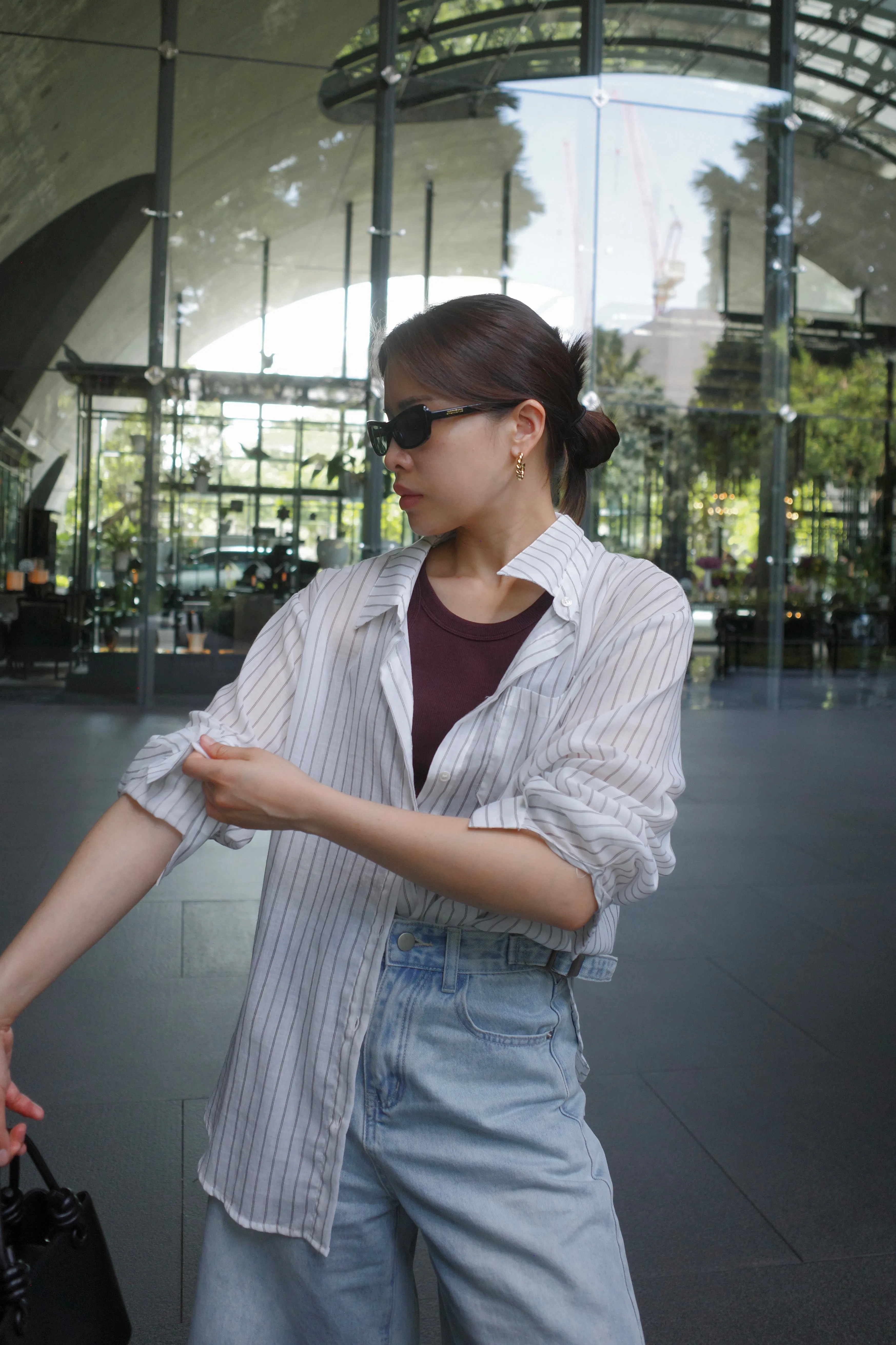 stripe lightweight linen shirt