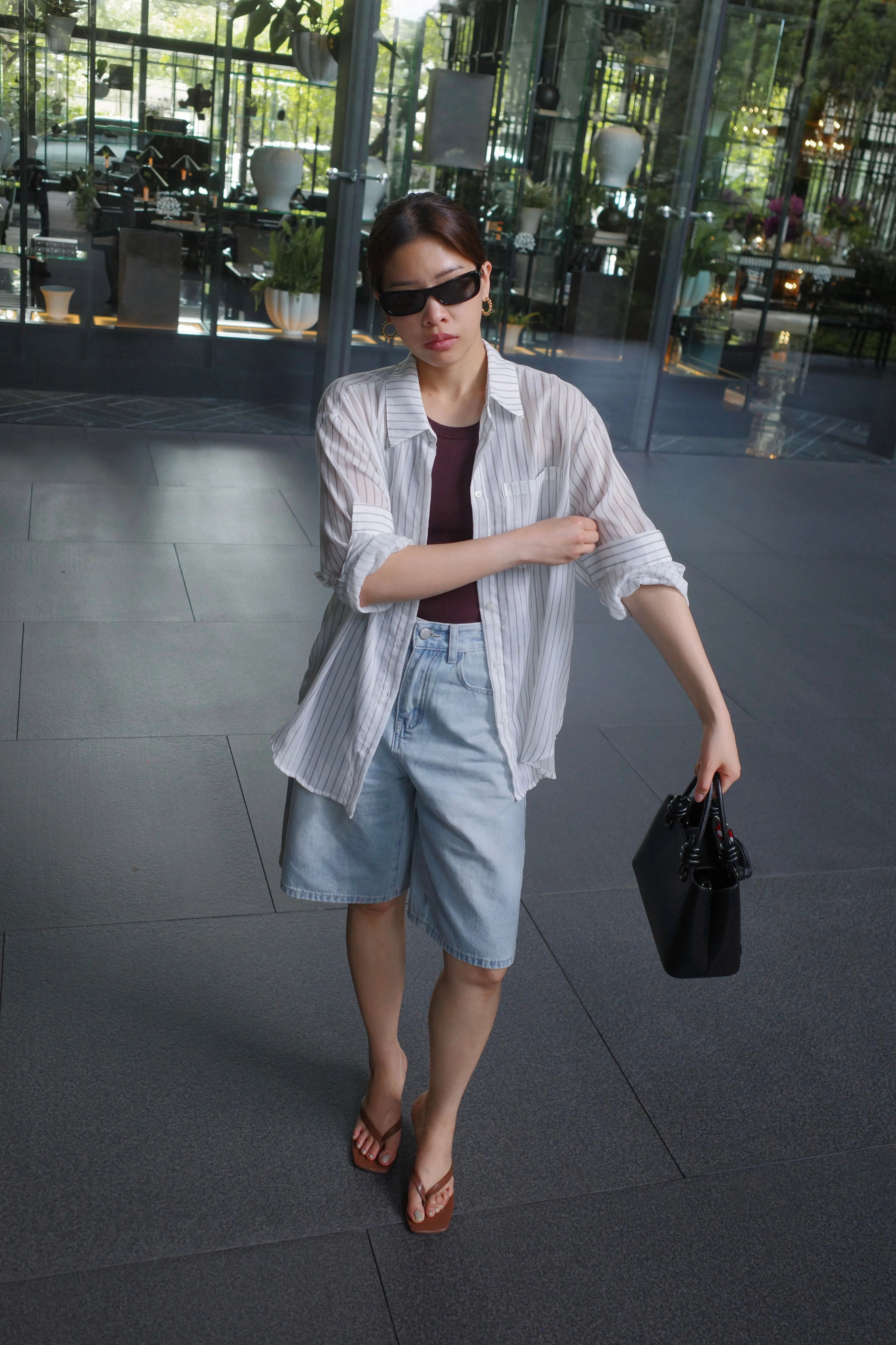 stripe lightweight linen shirt