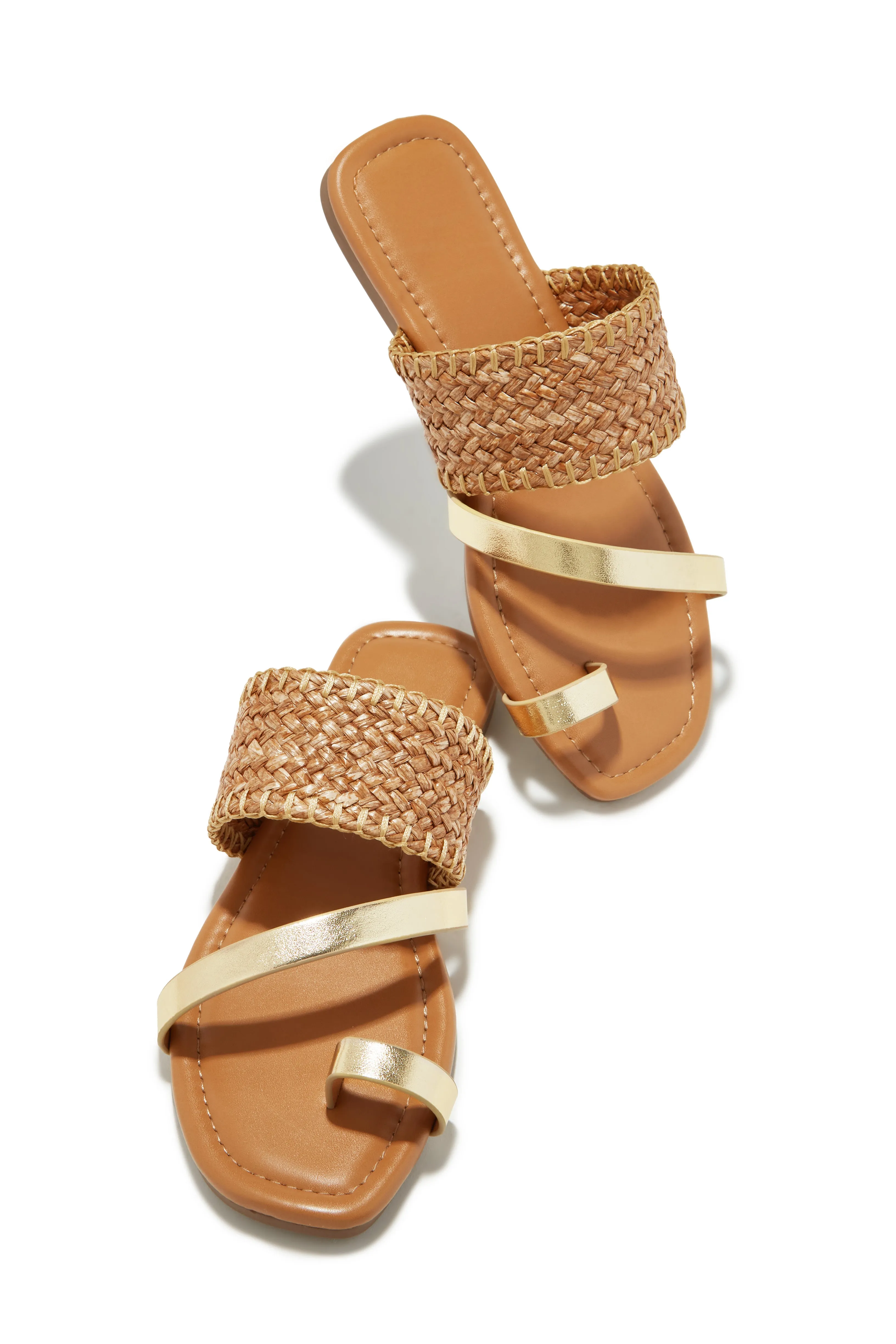 Vacay Approved Slip On Sandals - Gold