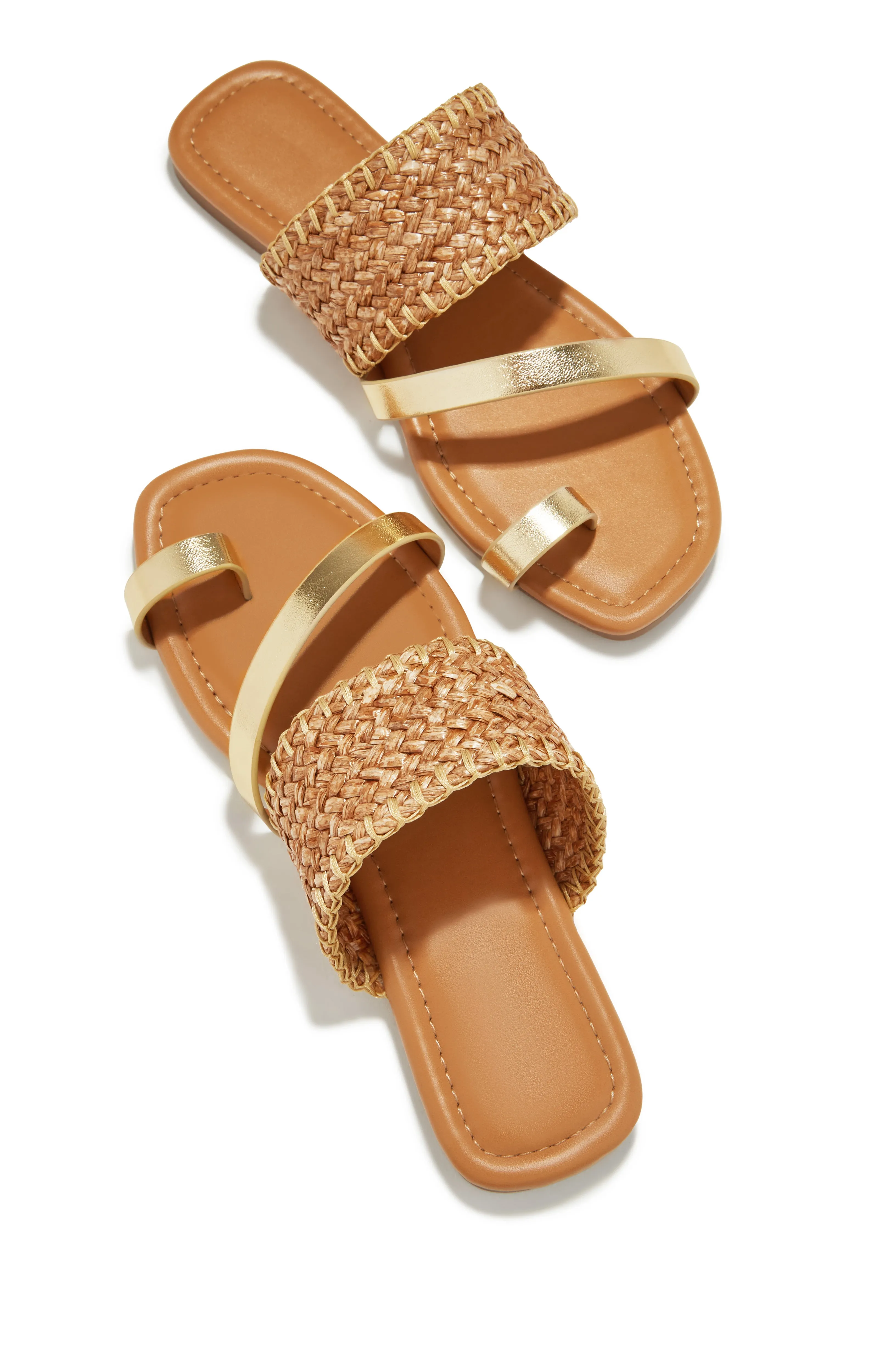 Vacay Approved Slip On Sandals - Gold